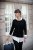 Woman elegant round neck, black