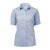 Light blue female short sleeve stretch twill shirt, comfort fit