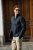 Urban style quilted jacket, navy
