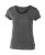 Woman soft round neck t-shirt, black melange