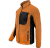 Womens pile fleece jacket, orange/black
