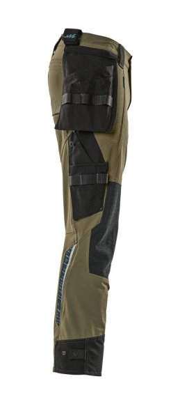 Zoom bild av Byxor med hängfickor, mossgrön