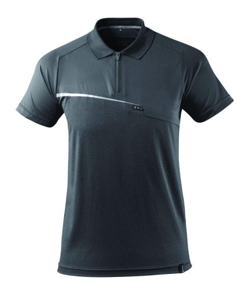 Zoom bild av Pikétröja med bröstficka, mörk antracite