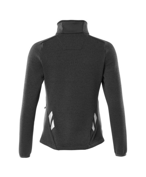 Zoom bild av Dam stickad tröja med blixtlås, svart