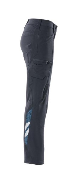 Zoom bild av Dam byxor med lårficka, mörk marin