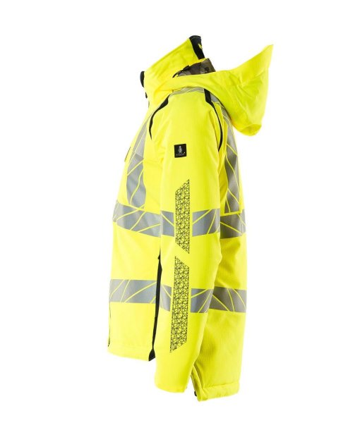 Zoom bild av Dam vinterjacka, gul/mörk marin