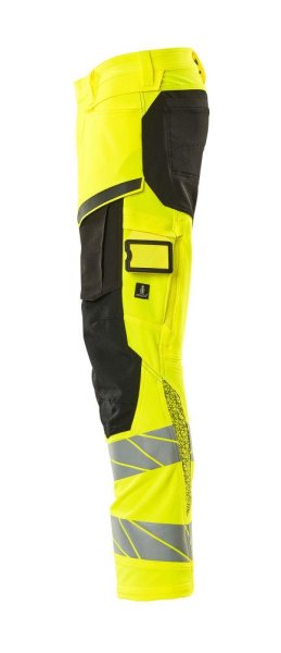 Zoom bild av Byxor med knäfickor, gul/svart