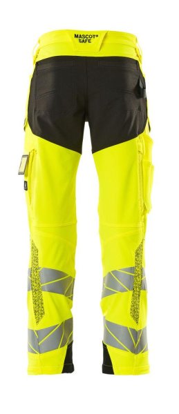 Zoom bild av Byxor med knäfickor, gul/svart