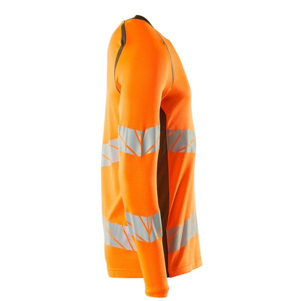 Zoom bild av Långärmad t-shirt, orange/mossgrön