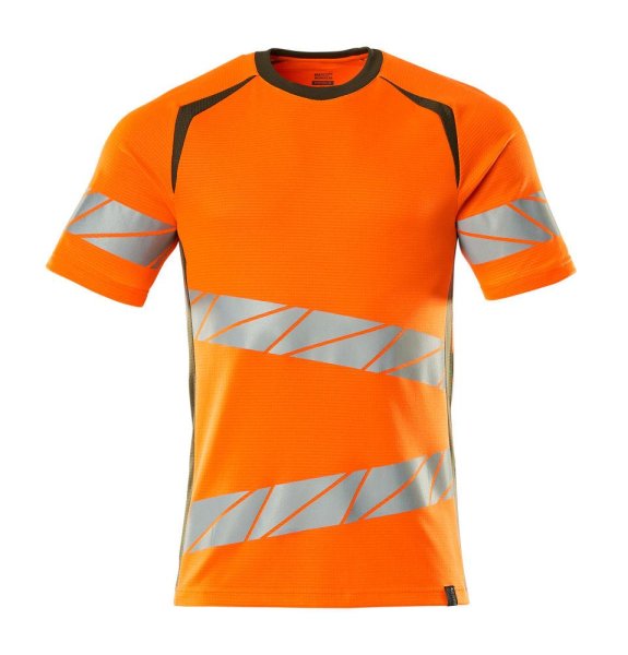 Zoom bild av Kortärmad t-shirt, orange/mossgrön