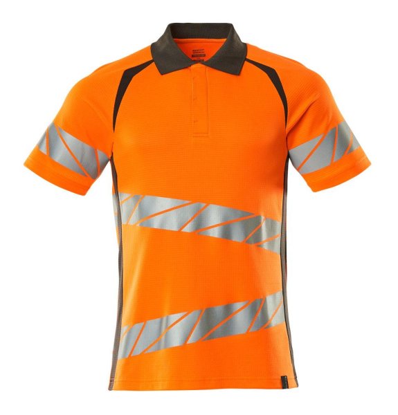 Zoom bild av Kortärmad piké, orange/mörk antracite