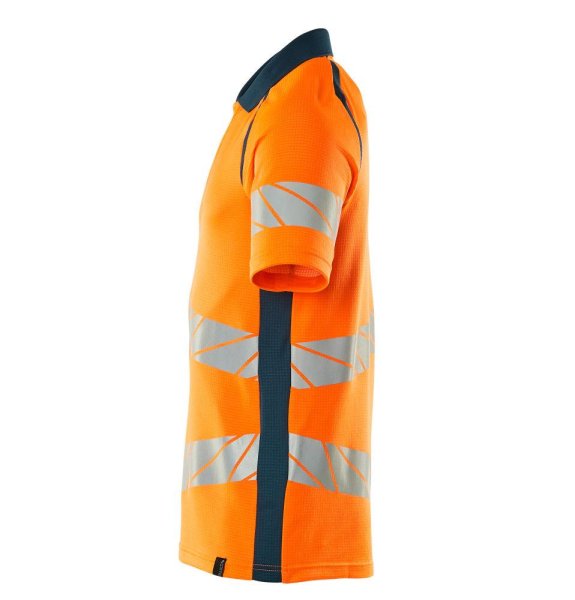 Zoom bild av Kortärmad piké, orange/petrolium