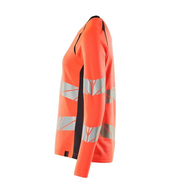 Zoom bild av Dam långärmad t-shirt, röd/mörk marin