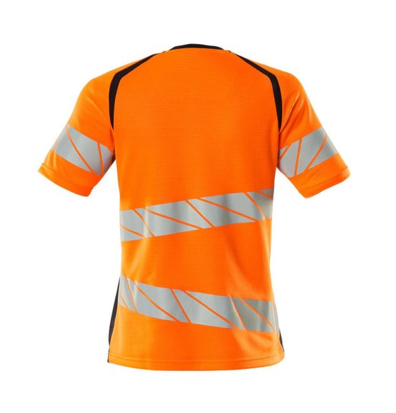 Zoom bild av Dam kortärmad t-shirt, orange/mörk marin