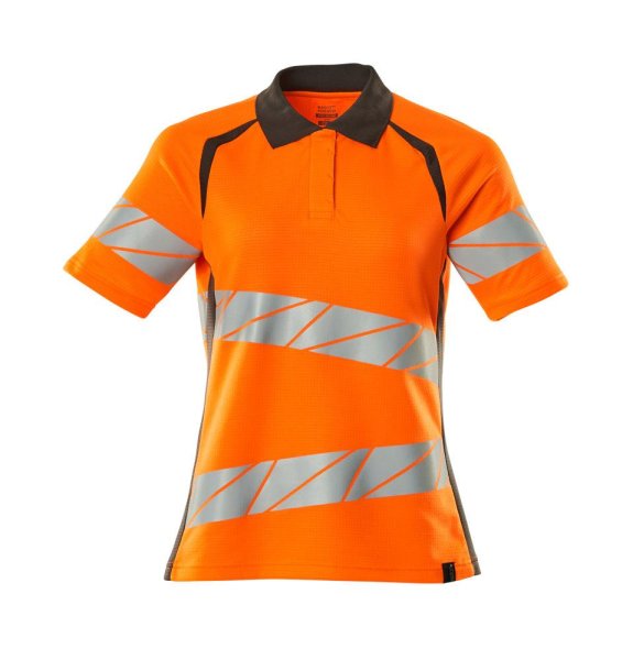 Zoom bild av Dam kortärmad piké, orange/mörk antracite