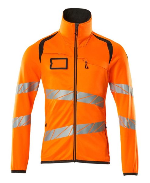 Zoom bild av Fleecetröja med blixtlås, orange/mörk antracite