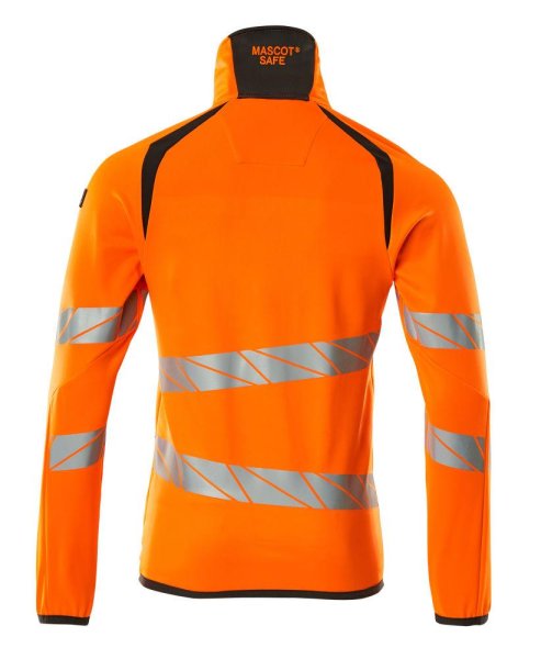 Zoom bild av Fleecetröja med blixtlås, orange/mörk antracite