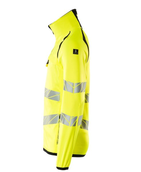 Zoom bild av Fleecetröja med blixtlås, gul/svart