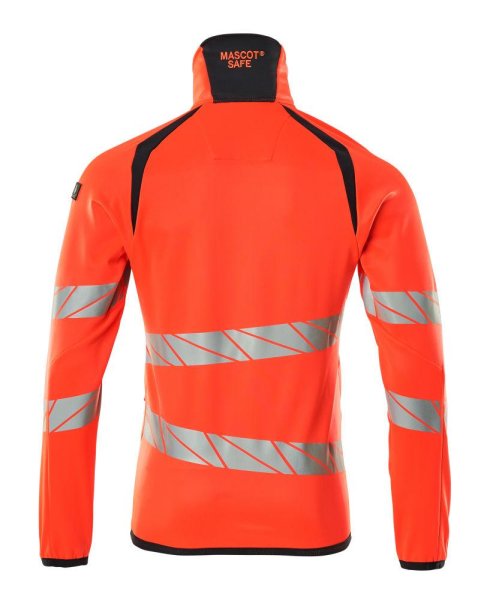 Zoom bild av Fleecetröja med blixtlås, röd/mörk marin