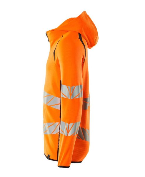 Zoom bild av Huvtröja med blixtlås, orange/mörk marin