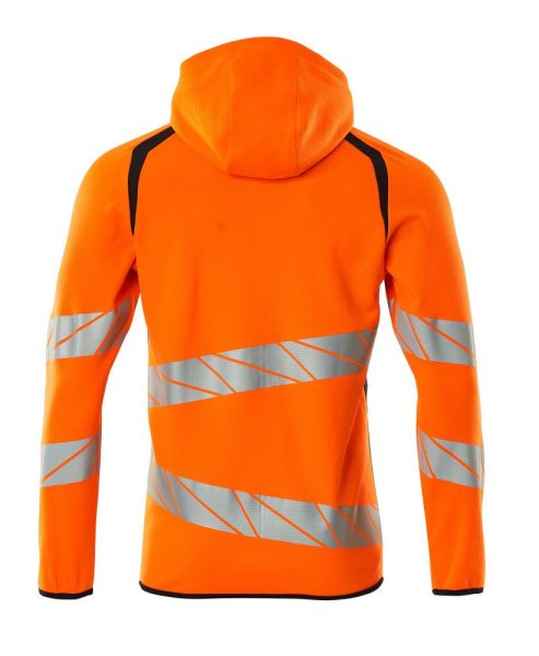 Zoom bild av Huvtröja med blixtlås, orange/mörk marin