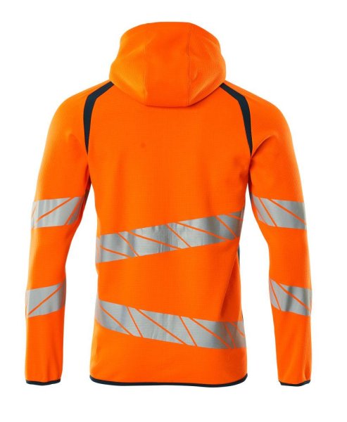 Zoom bild av Huvtröja med blixtlås, orange/petrolium