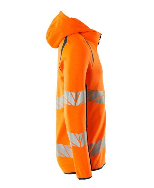 Zoom bild av Huvtröja med blixtlås, orange/petrolium