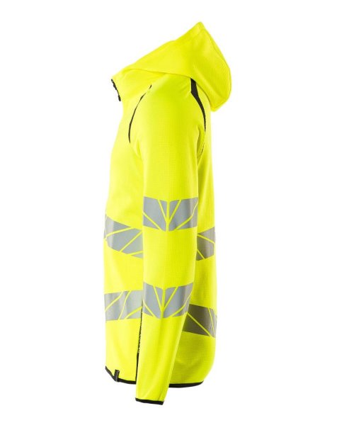 Zoom bild av Huvtröja med blixtlås, gul/mörk marin