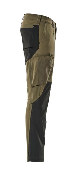 Zoom bild av Funktionella byxor, mossgrön/svart