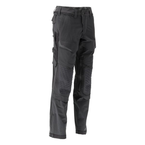 Zoom bild av Byxor med knäfickor, svart