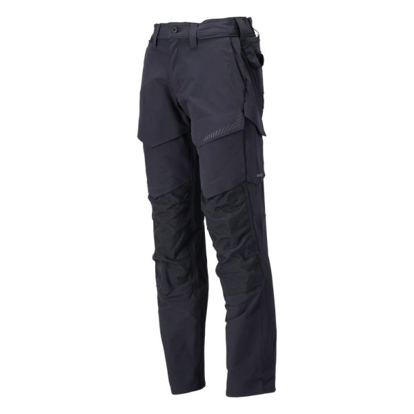 Zoom bild av Byxor med knäfickor, mörk marin