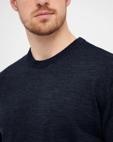 Zoom bild av Milan mens pullover round-neck, navy melange