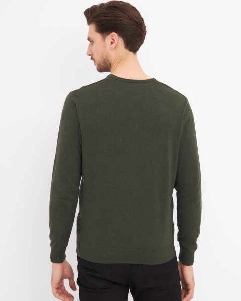 Zoom bild av Milan mens pullover v-neck, olive melange
