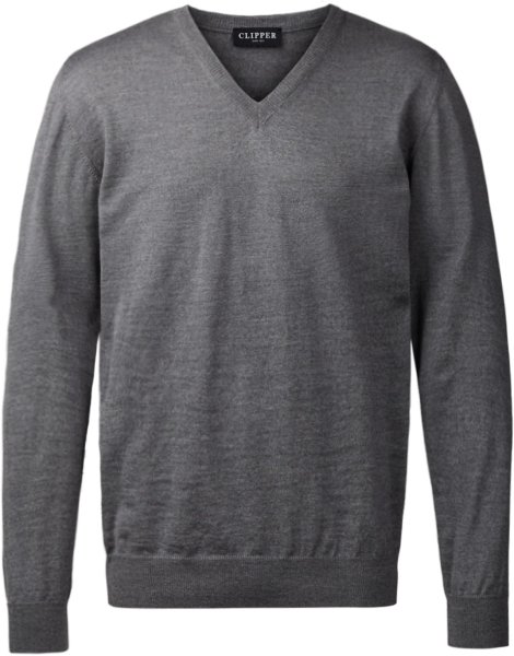Zoom bild av Milan mens pullover v-neck, stone grey melange