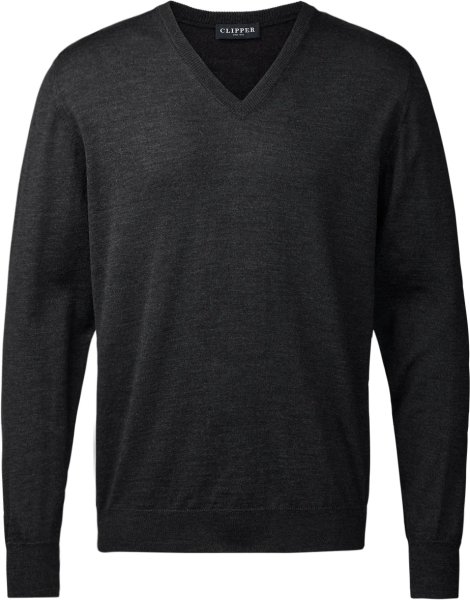 Zoom bild av Milan mens pullover v-neck, charcoale melange