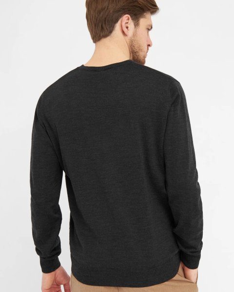 Zoom bild av Milan mens pullover v-neck, charcoale melange