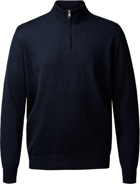 Zoom bild av Milan mens pullover zip-neck, navy melange