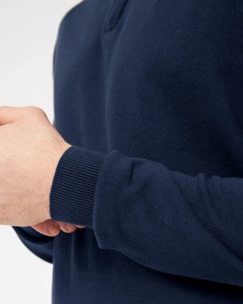 Zoom bild av Milan mens pullover zip-neck, dark blue mouliné