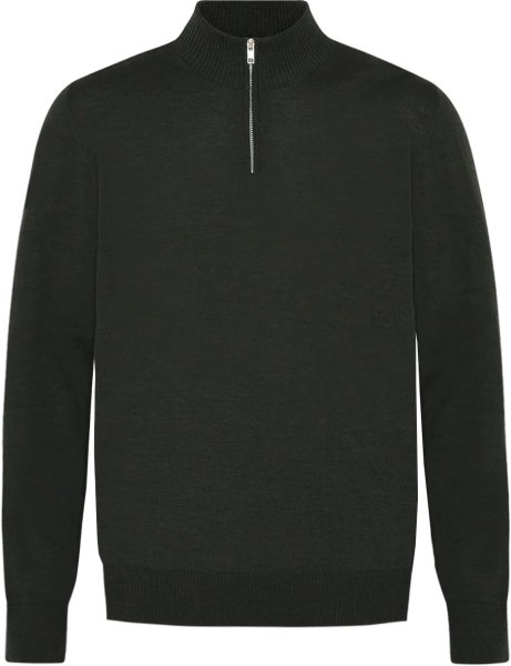 Zoom bild av Milan mens pullover zip-neck, olive melange