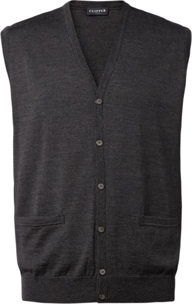 Zoom bild av Milan mens waistcoat v-neck, charcoale melange