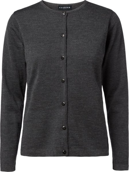 Zoom bild av Copenhagen womens cardigan o-neck, charcoale melange