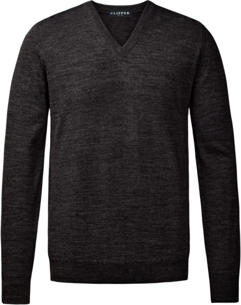 Zoom bild av Copenhagen mens pullover v-neck slimfit, charcole melange