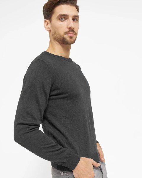 Zoom bild av Copenhagen mens pullover round-neck slimfit, charcoale melange