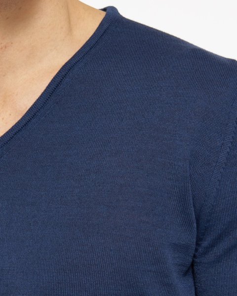 Zoom bild av Berlin mens pullover v-neck, dark blue melange