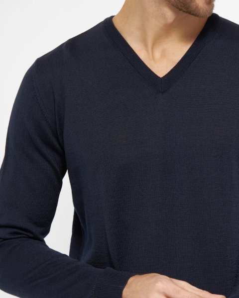 Zoom bild av Stockholm mens pullover v-neck, dark navy