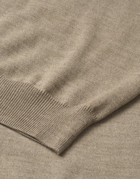 Zoom bild av Copenhagen mens pullover zip-neck, sand melange