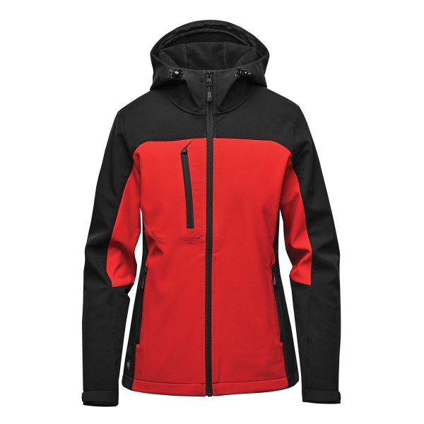 Zoom bild av Women's Cascades Softshell Hoody, red/black