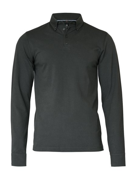 Zoom bild av Deluxe longsleeve polo, dark grey