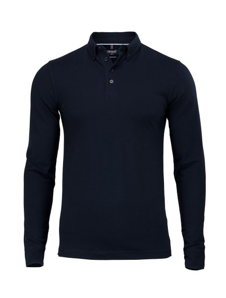 Zoom bild av Deluxe longsleeve polo, dark navy