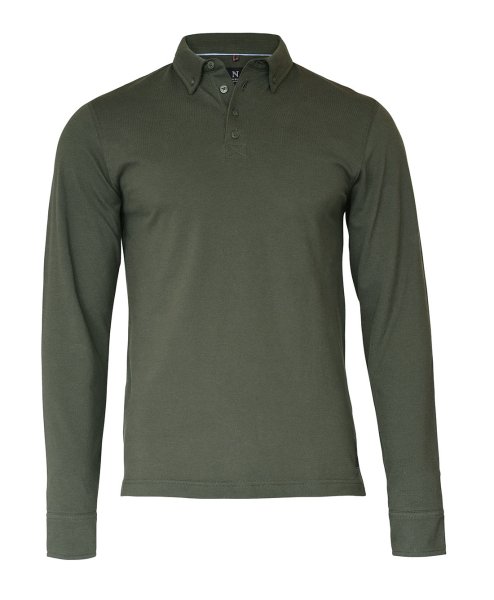 Zoom bild av Deluxe longsleeve polo, olive